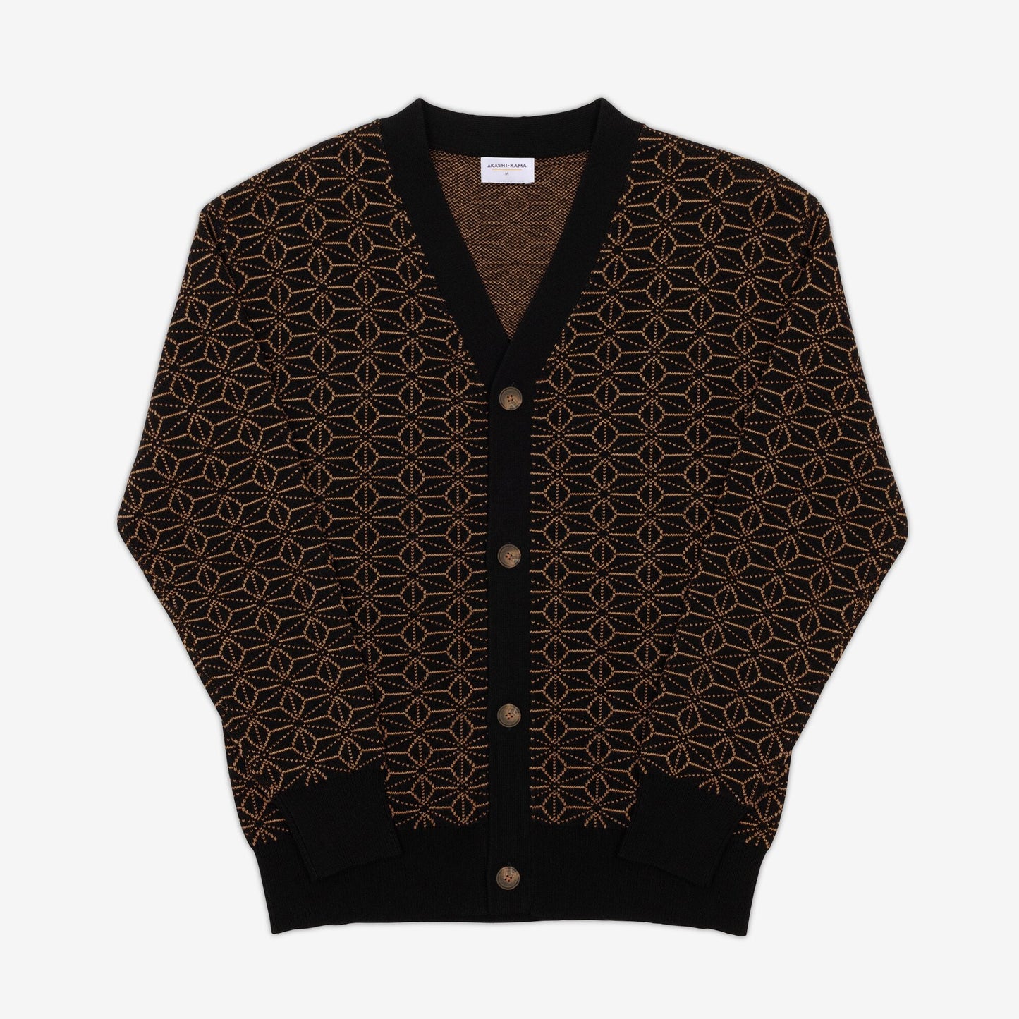 Asanoha Cardigan Sweater - Black