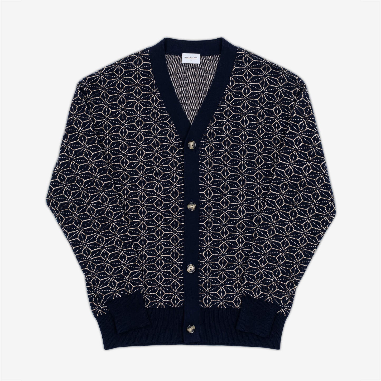 Asanoha Cardigan Sweater - Indigo