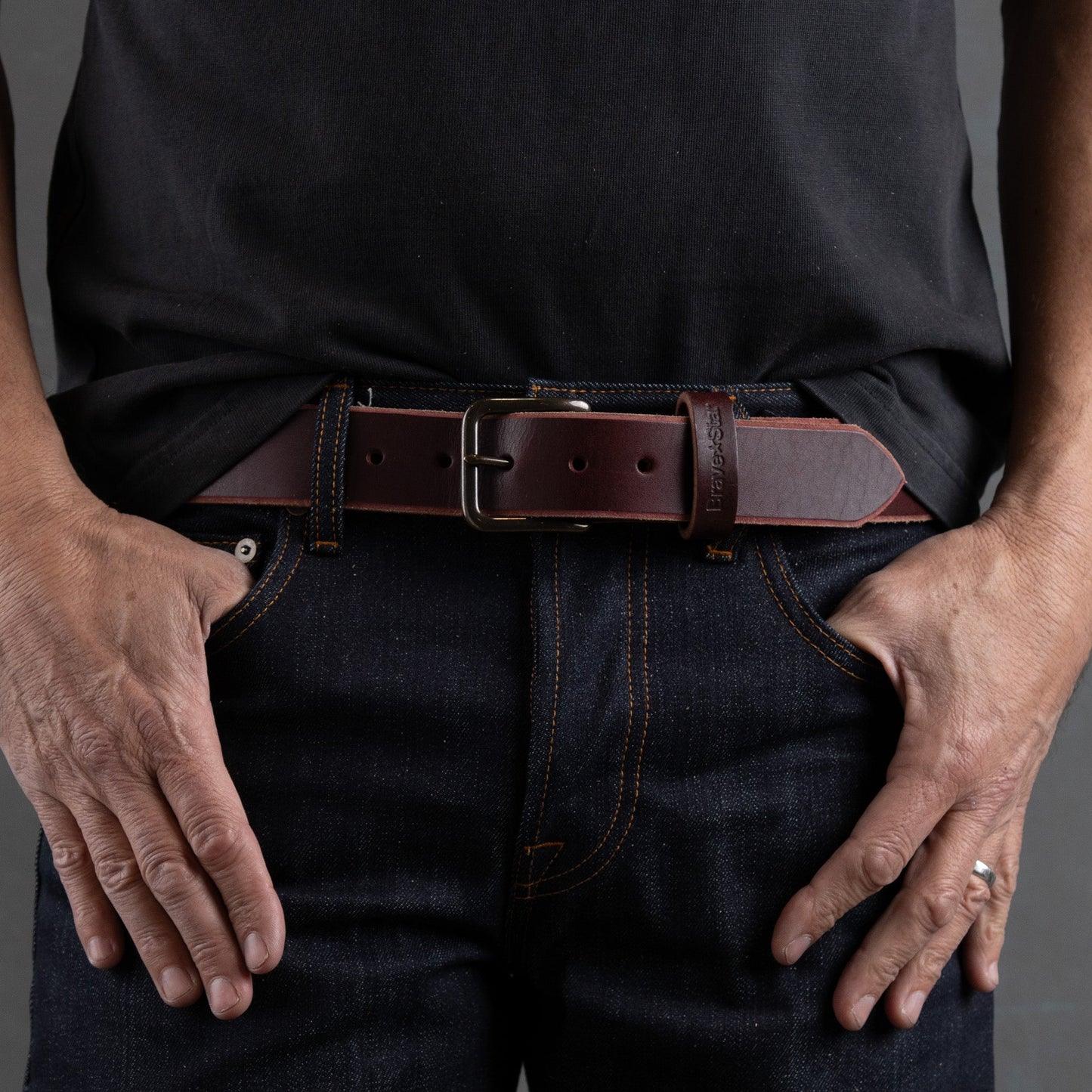 RW Leather Belt in Oxblood (Regular Width 1.5")