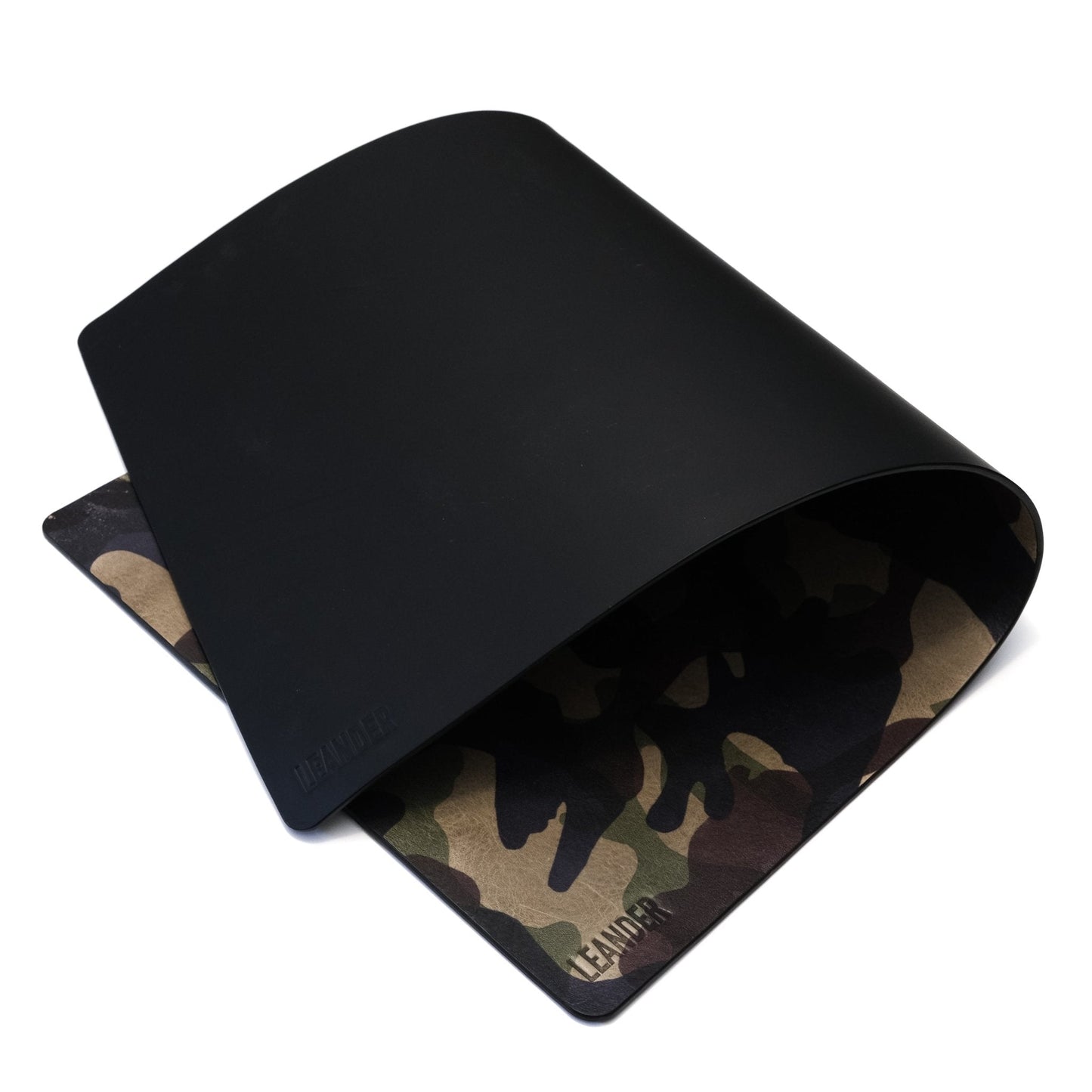 Black X Camo Reversible Leather Desk Mat