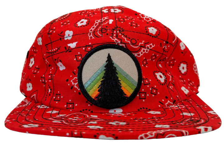 Redmond Five Panel Bandana Camp Cap / Rainbow Tree Patch