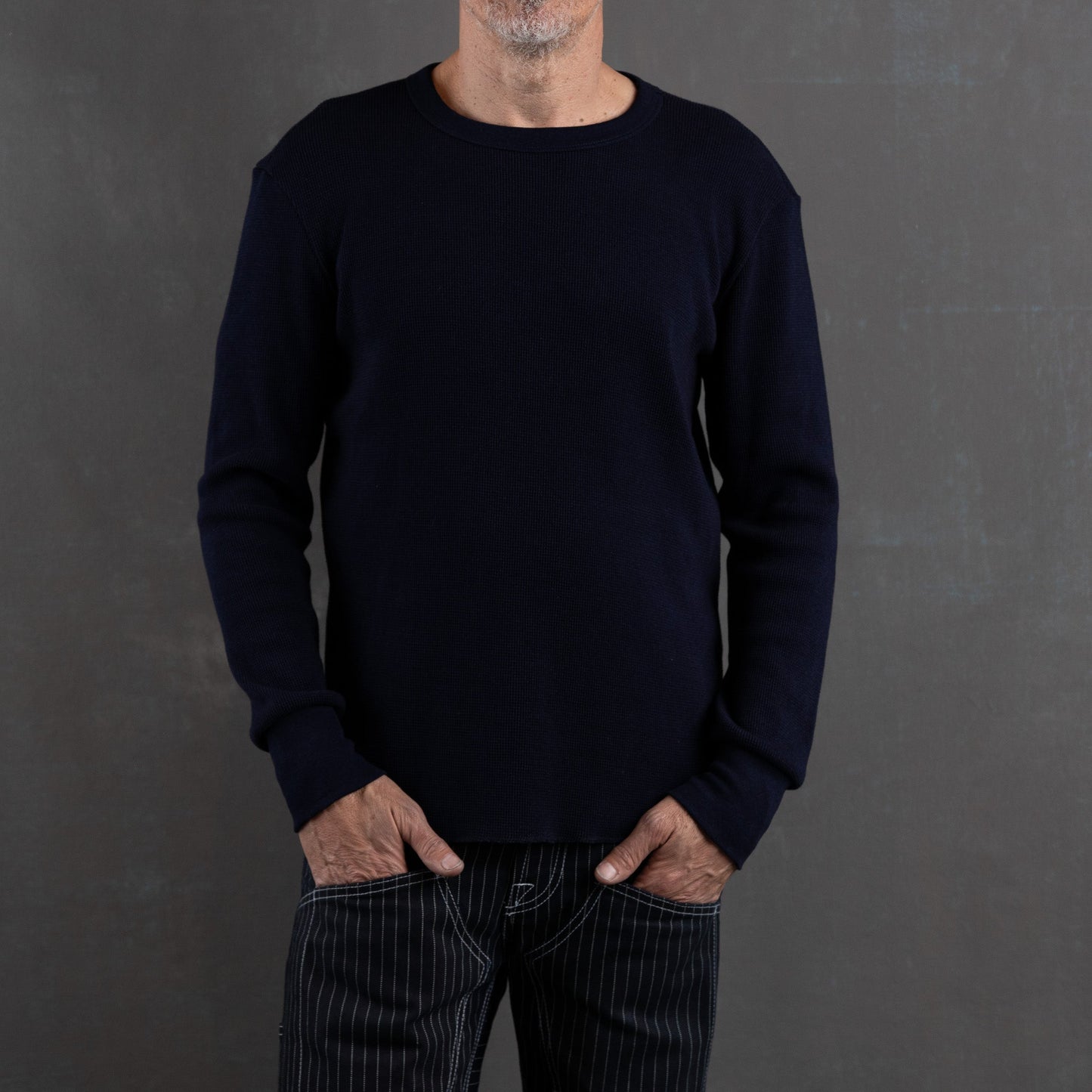 Glory Days Indigo Waffle Knit Sweatshirt