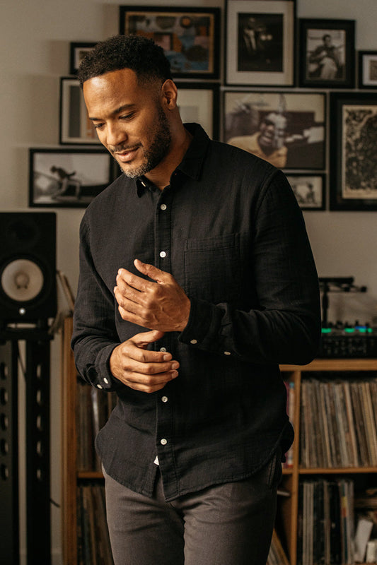 The Ripper Waffle Double Gauze Shirt - Black