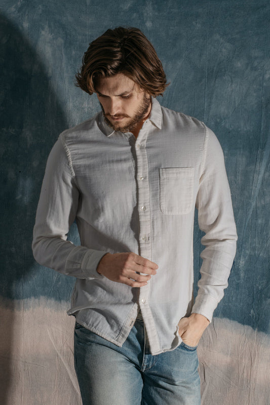 The Ripper Waffle Double Gauze Shirt - Light Gray