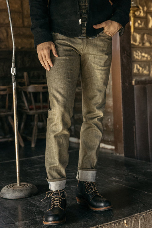 The Pen Slim - Dark Green Raw 10.5oz Selvedge