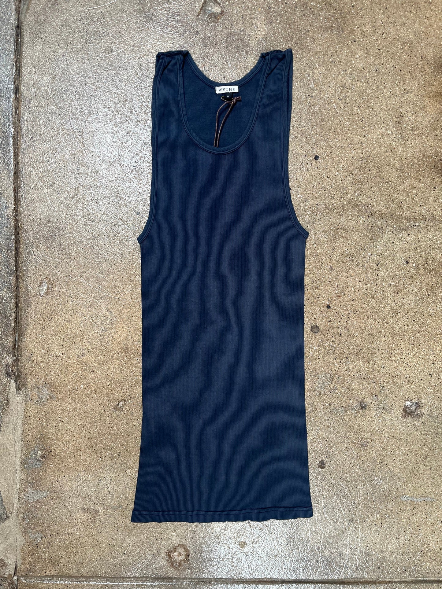 Tubular Ribknit Tank Top Faded Black