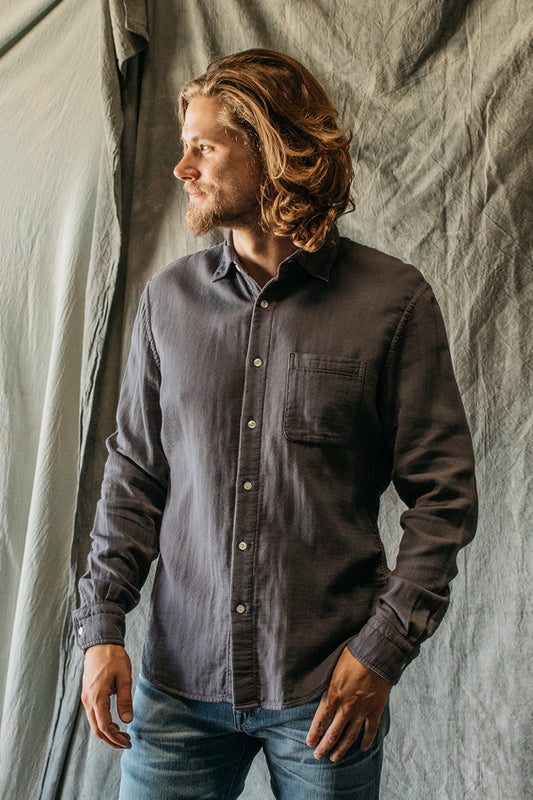 The Ripper Waffle Double Gauze Shirt  - Charcoal