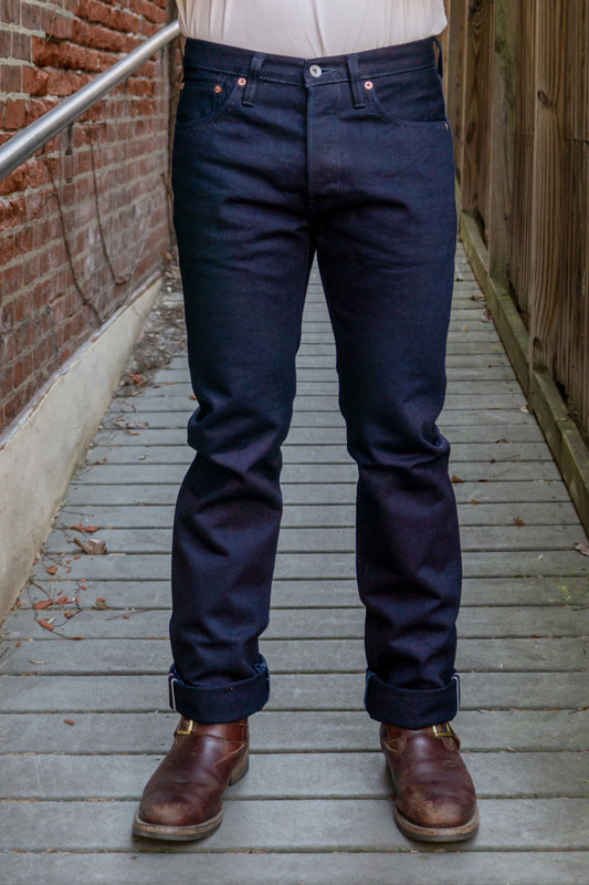 Iron Heart IH-666S-14ii 14oz Selvedge Denim Slim Straight Cut Jeans - Indigo/Indigo
