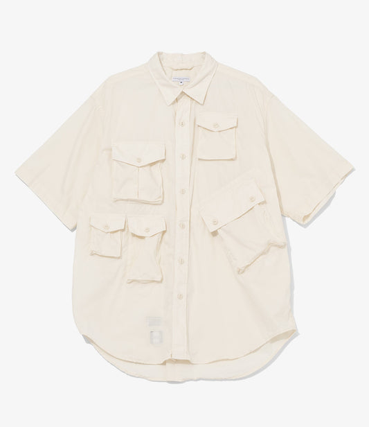 S/S Cargo Shirt for Nepenthes NY and Blue in Green - Natural
