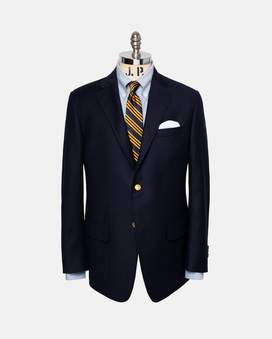 Made-in-USA Navy Wool Doeskin Blazer