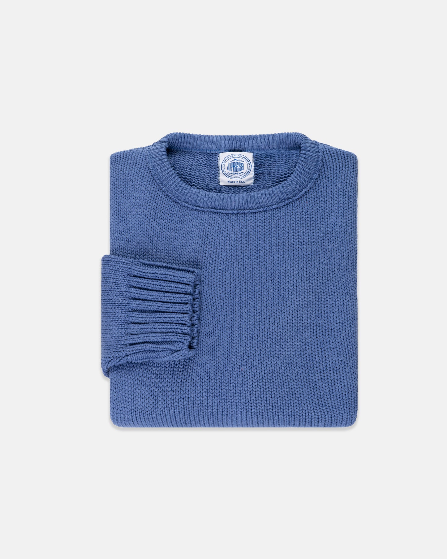 BLUE CHUNKY COTTON SWEATER