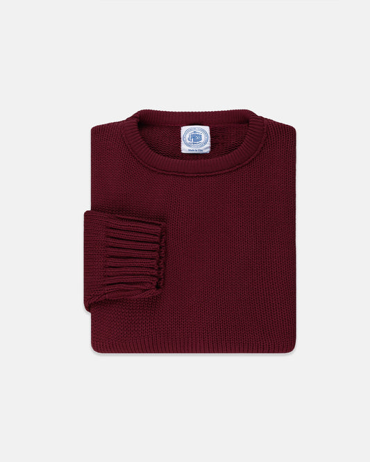 BURGUNDY CHUNKY COTTON SWEATER