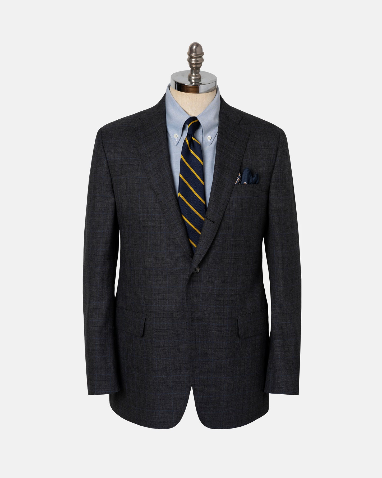 CHARCOAL/BLUE SHADOW PLAID SUIT