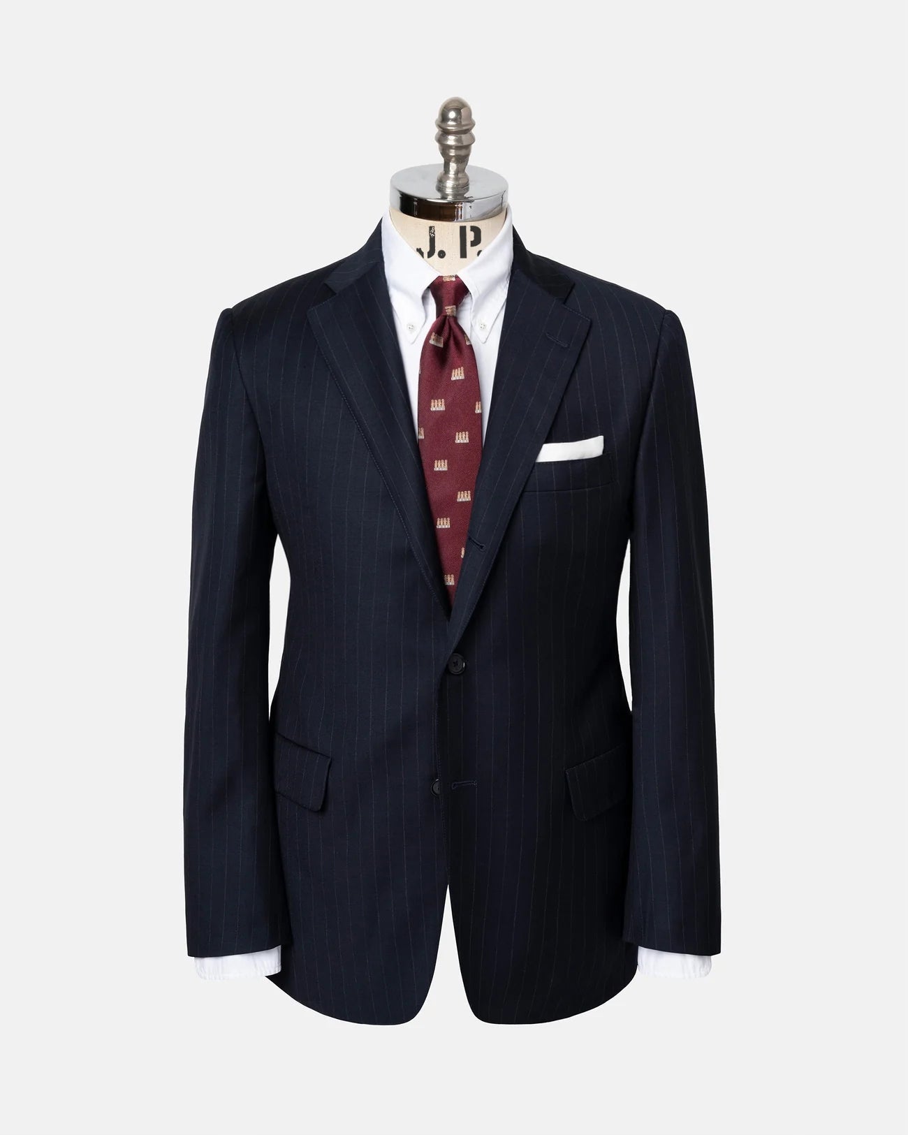 Made-in-USA Navy Chalkstripe Super 120s Wool Suit - Custom Make