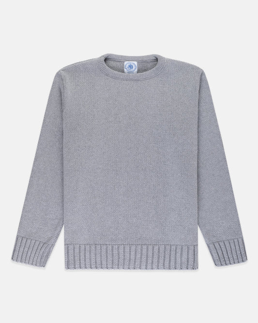 GREY MARL CHUNKY COTTON SWEATER