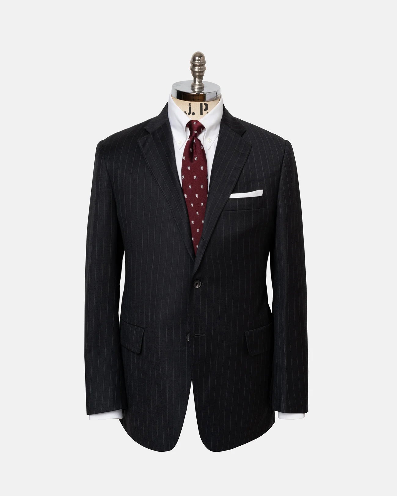 Made-in-USA Charcoal Chalkstripe Super 120s Wool Suit - Custom Make