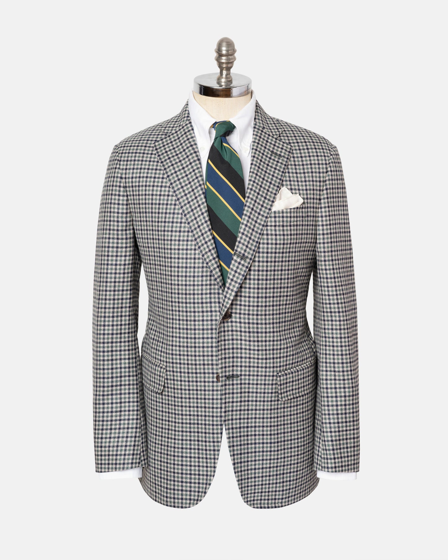 GREEN/BLACK/TAN CHECK SPORT COAT