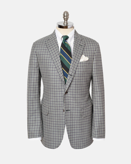 GREEN/BLACK/TAN CHECK SPORT COAT