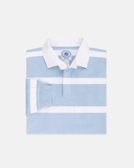 LIGHT BLUE/WHITE STRIPE RUGBY SHIRT
