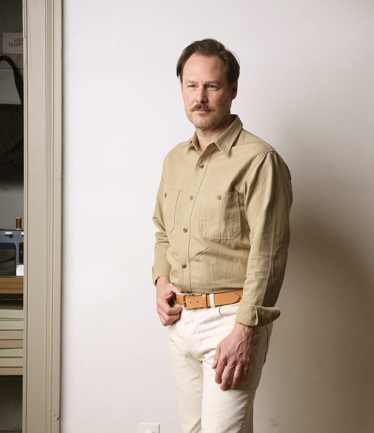 Cotton-Linen Workshirt Tan