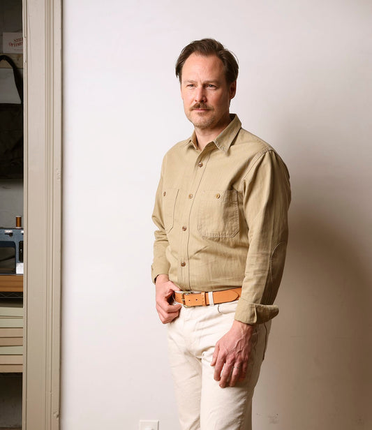 Cotton-Linen Workshirt Tan