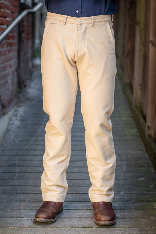 Wythe Rustic Plainweave Flat Front Chino - Natural