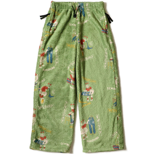 Kountry Calendar Fleece Easy Straight Pants 'Light Green'