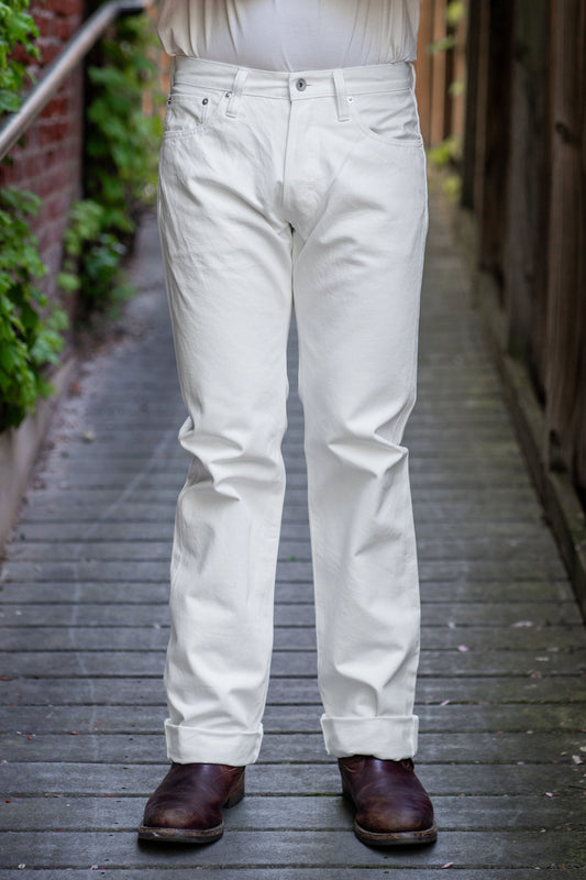 Iron Heart IH-634-WT 13.5oz Denim Straight Cut Jeans - White
