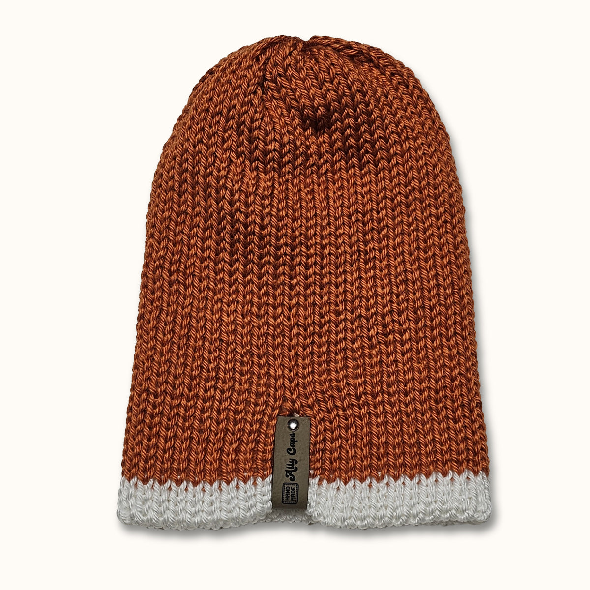 Beanie - Orange and White