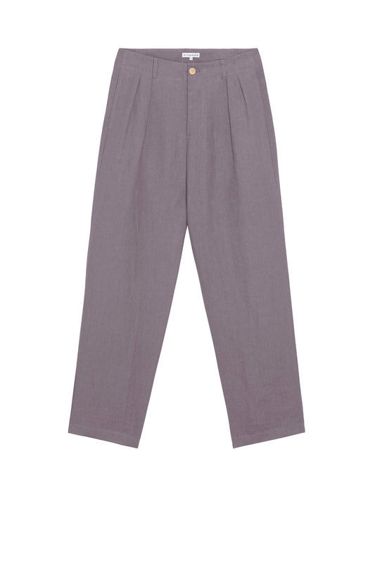 Double Pleat Pant in Koala Linen