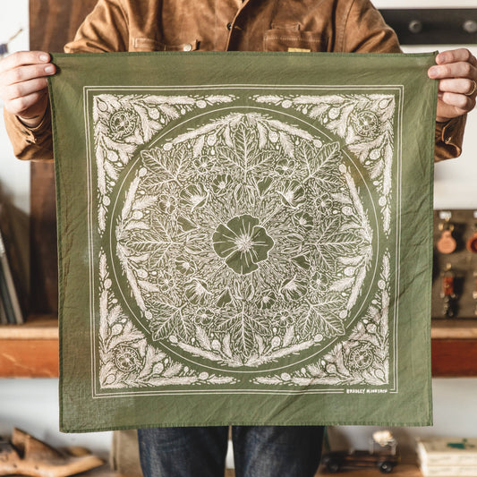 Land Bandana - Japanese Cotton - Olive