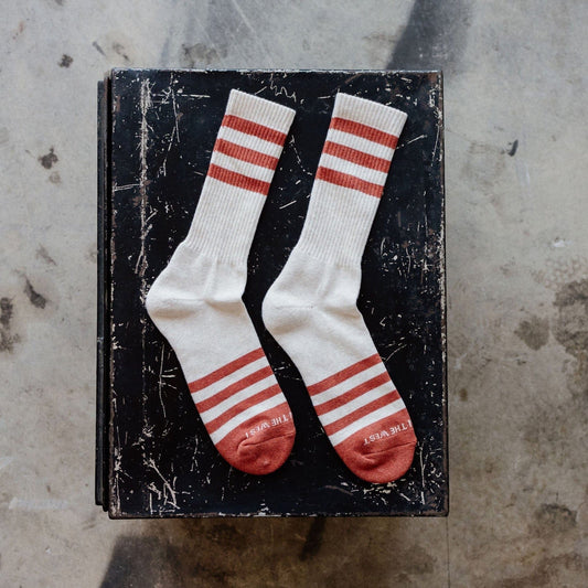 Heather Stripe Socks - Brick