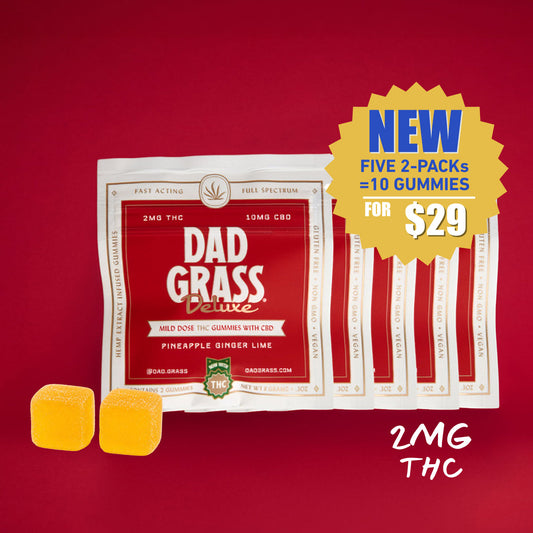 Dad Grass Deluxe THC + CBD Gummies - 10 Pack