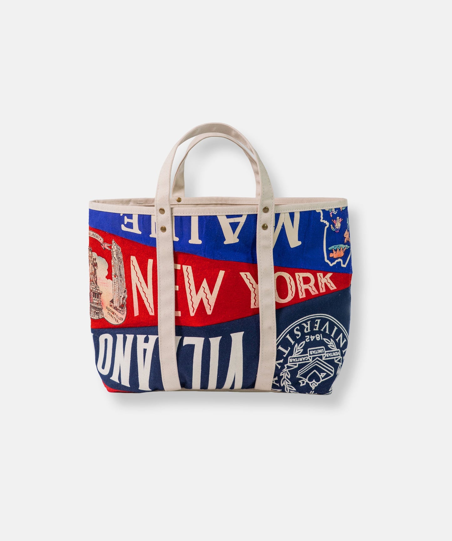 Made-in-USA Handmade Vintage Pennant Tote