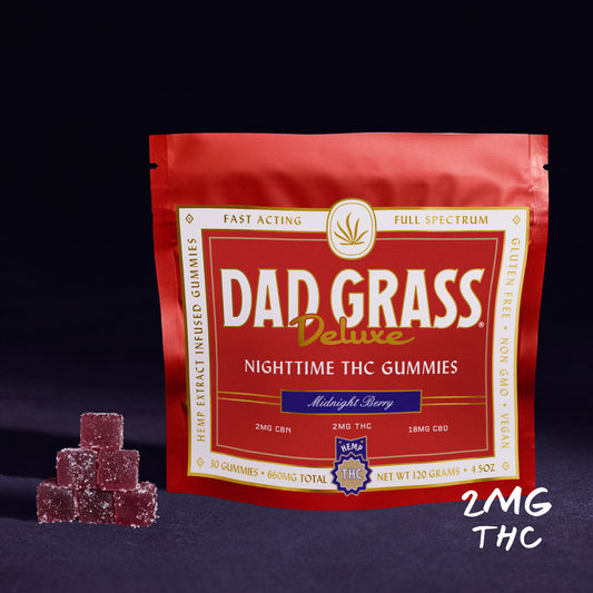 Dad Grass Deluxe Nighttime THC gummies with CBD &amp; CBN