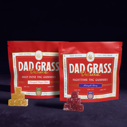 Dad Grass Deluxe THC Gummies Duo: Mild Buzz &amp; Sweet Dreams