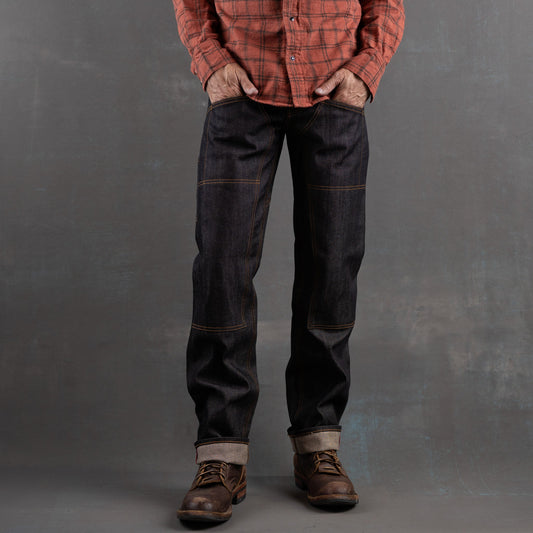 PRE ORDER: Die Hard Double Knee Straight Leg - 13oz Brownstone Selvage Denim