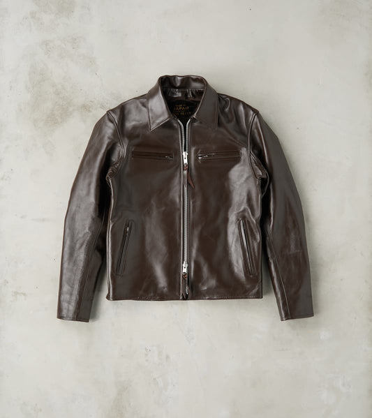 129J-BRN - Rider's Jacket - Brown Japanese Horsehide