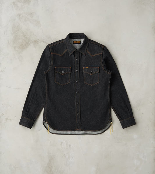 33-BLK - Western - 12oz Selvedge Denim Black