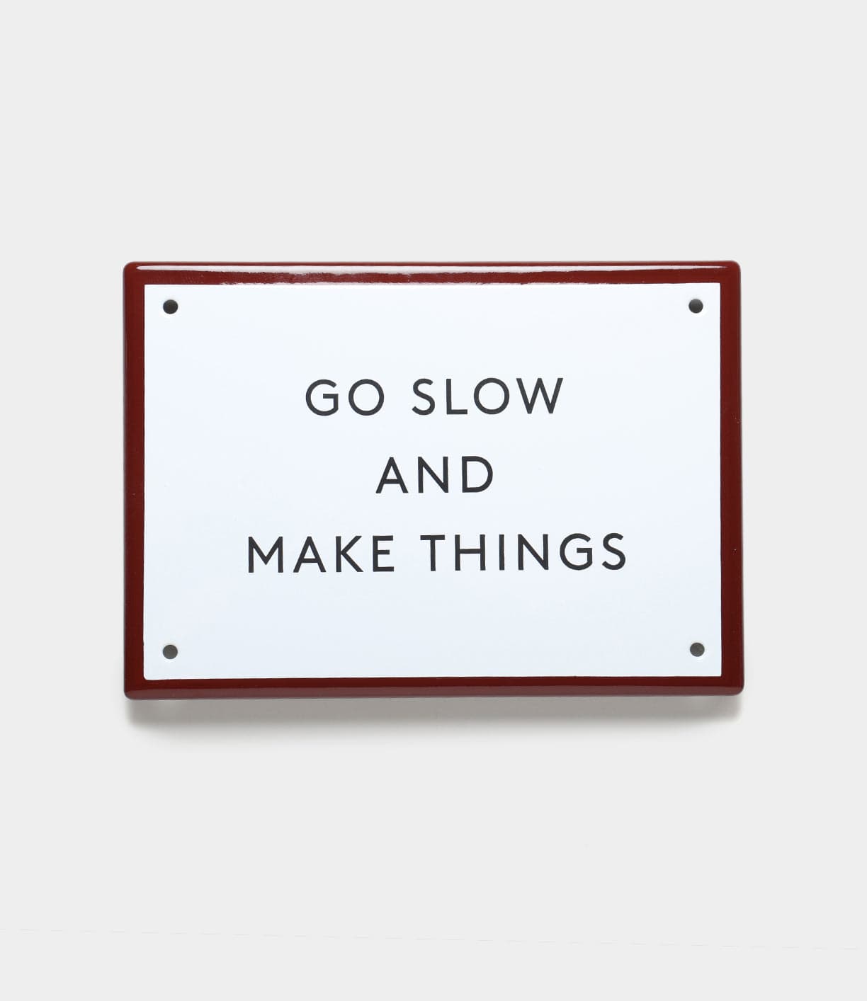 “Go Slow” Enamel Steel Sign