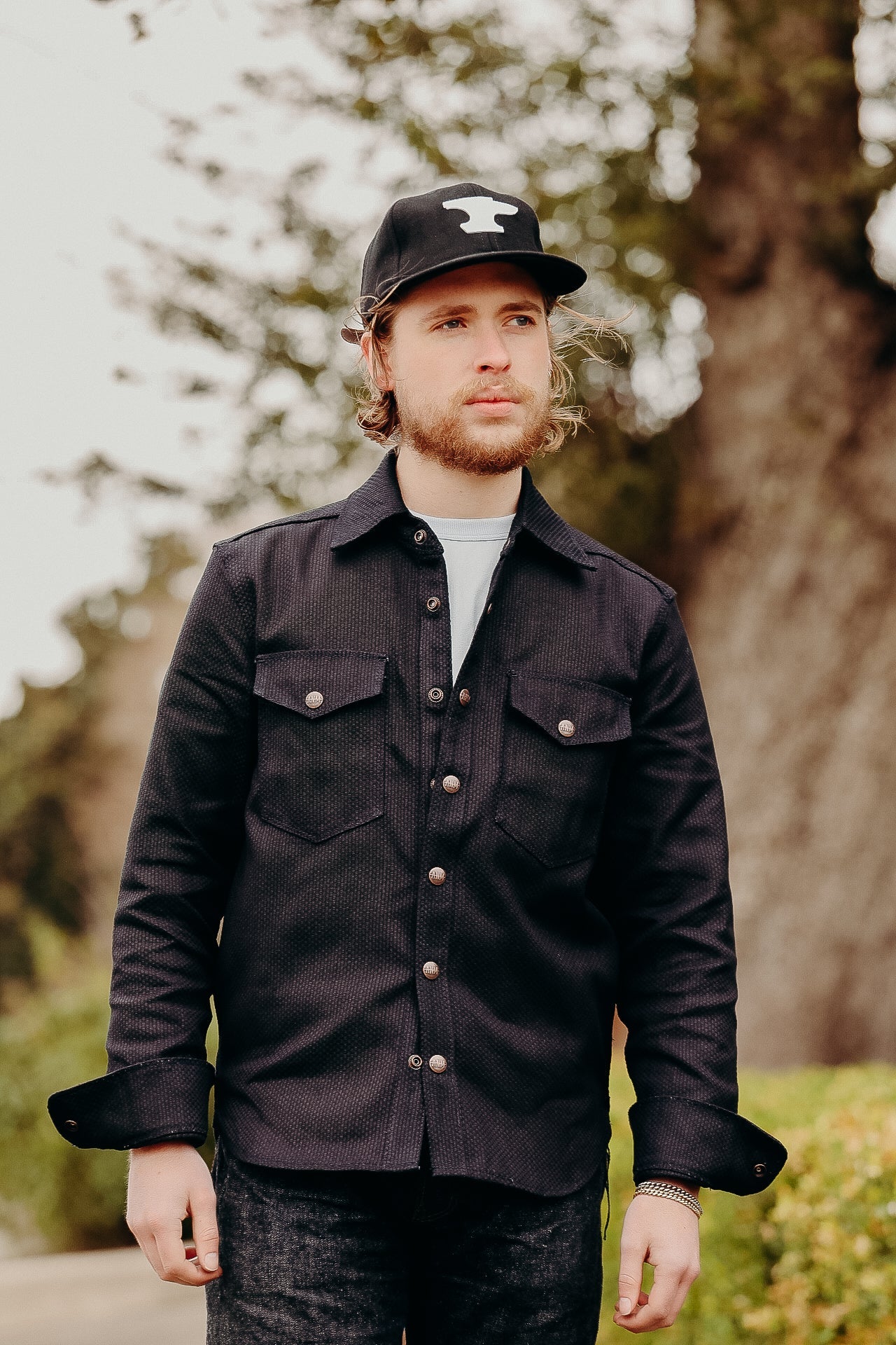 Western Overshirt- Indigo Sashiko