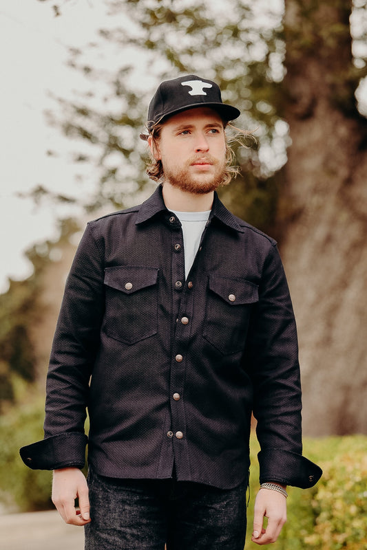 Western Overshirt- Indigo Sashiko