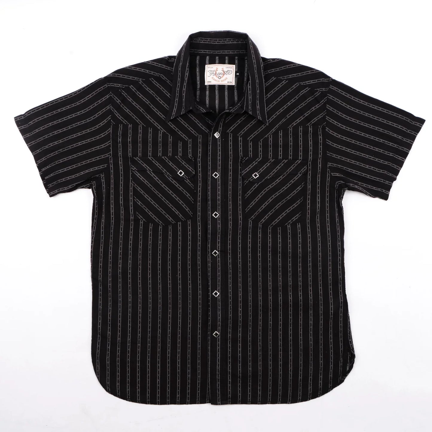 Calico S/S Shirt | Black Stripe | Freenote Cloth