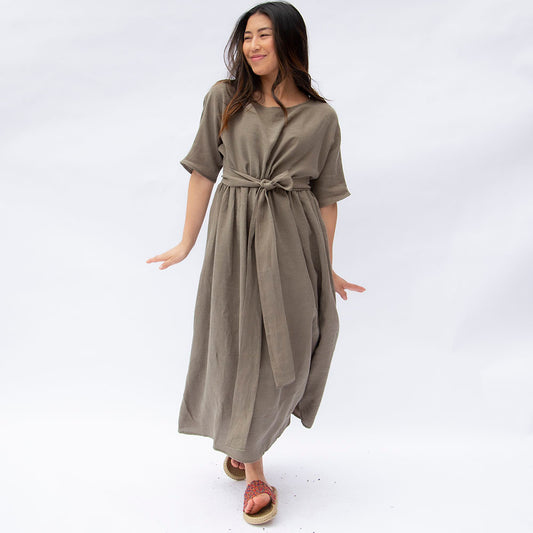 Gathered Midi Dress