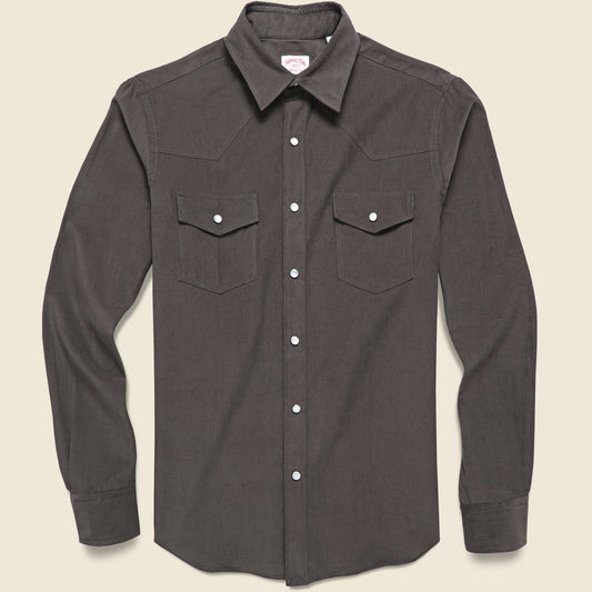 Micro Corduroy Western Shirt - Brown