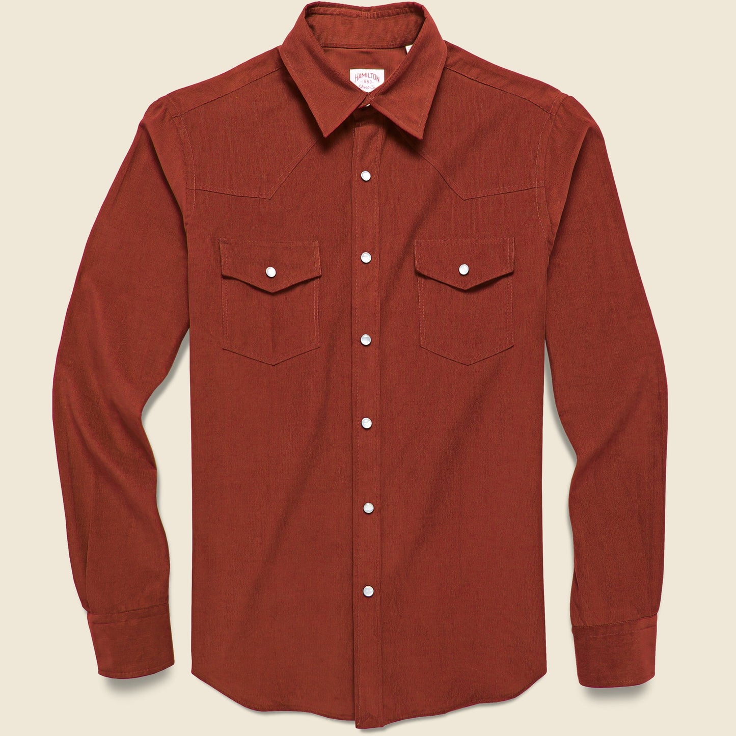Micro Corduroy Western Shirt - Rust