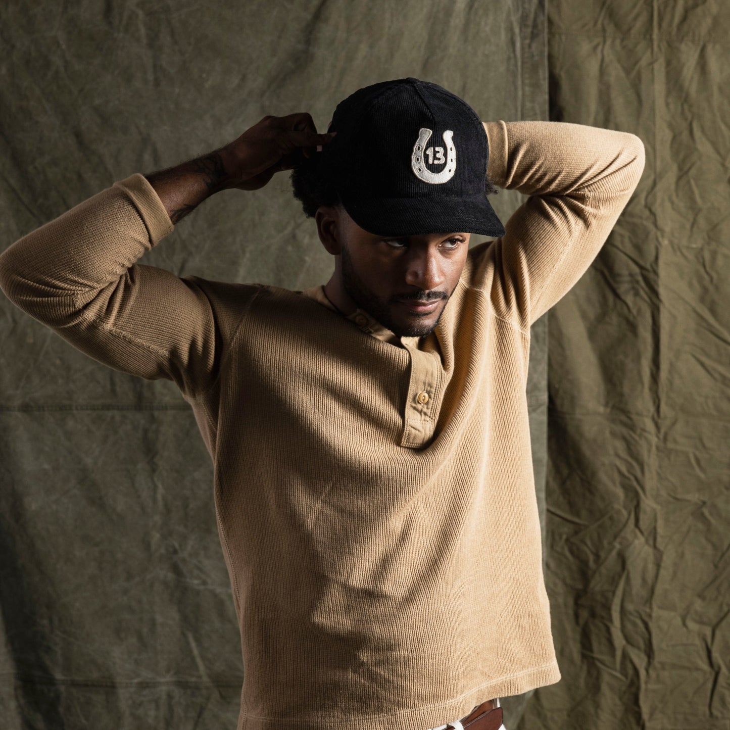 Lucky 13 Applique Hat - Black Cord