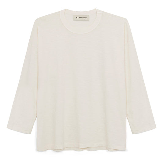 Ultra Light Slub Knit Long Sleeve Tee (Ivory)