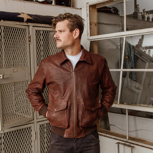 G-1 Leather Bomber - Cognac