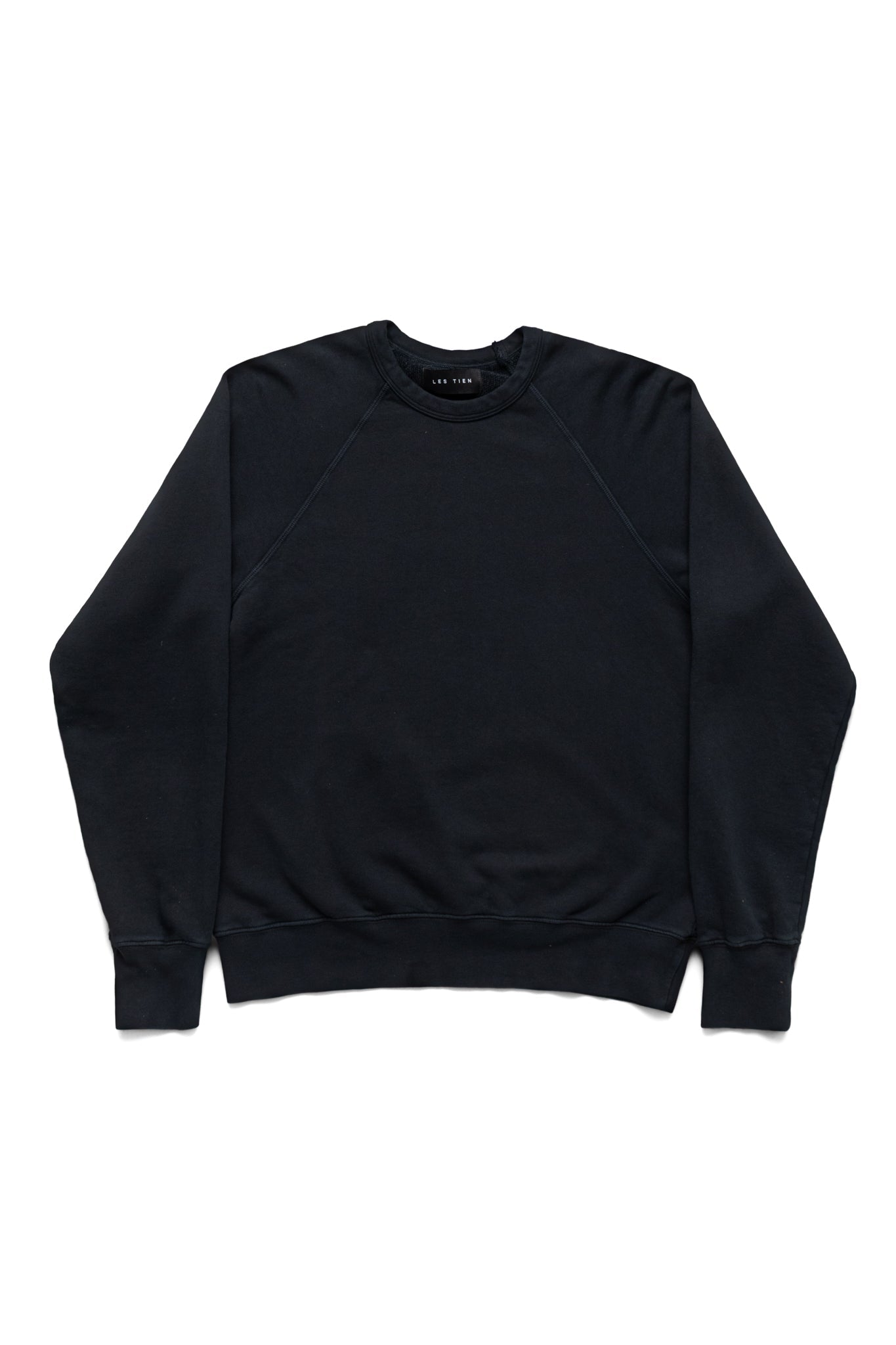 French Terry Binded Neck Raglan - Faded Black